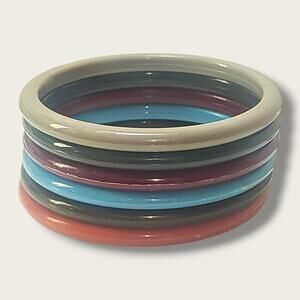 Stack of 6 Vintage‎ Plastic Bangle Bracelets